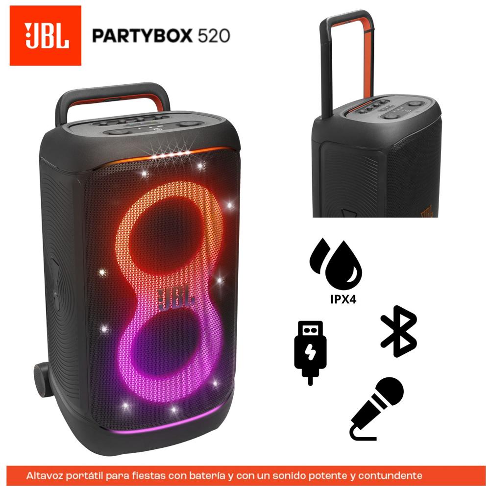 JBL Partybox 520 Parlante Bluetooth 400W Portátil IPX4 15H