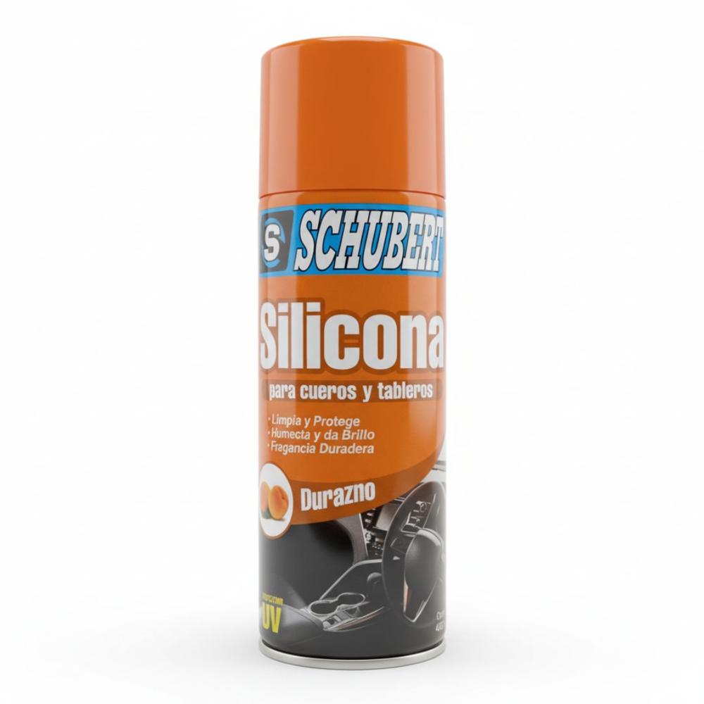 Silicona en Spray Schubert Multiusos Para Cueros y Tableros 450ml Aroma -Durazno