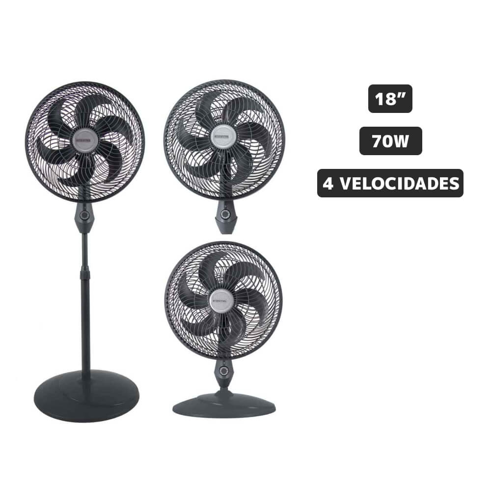 Ventilador Pedestal BLACKLINE 18"" ST1839-6 3In1 6 Aspas