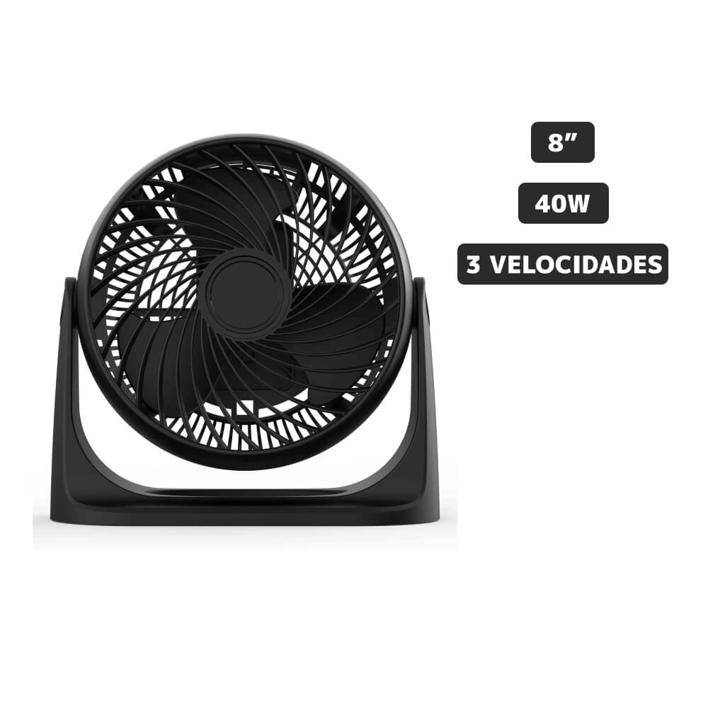 Recirculador BLACKLINE Alta Velocidd 8'' BL-AFN009CPE Negro Recirculador BLACKLINE Alta Velocidd 8'' BL-AFN009CPE Negro