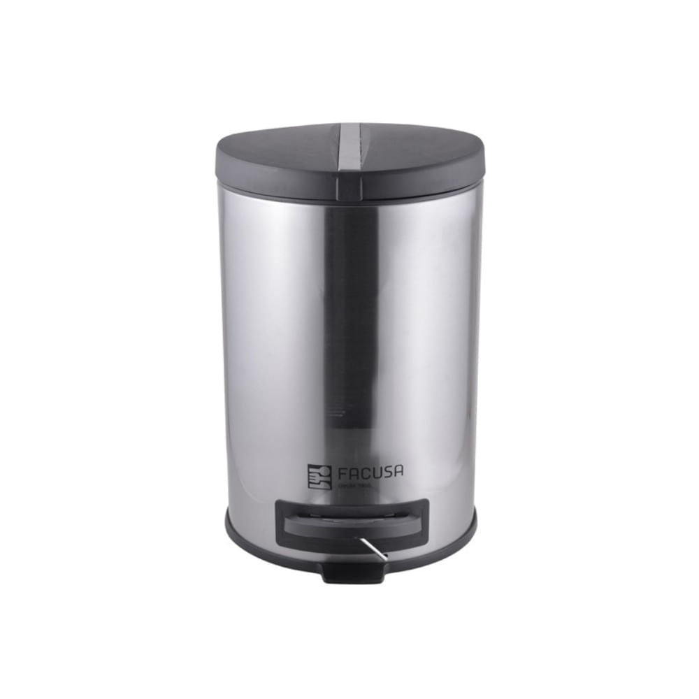 Papelera Clean de Acero con Asa Inox 12Lt