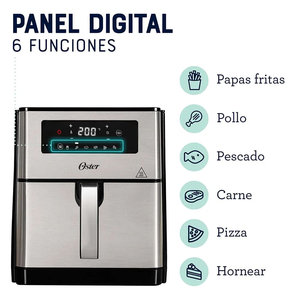 Freidora de Aire Digital Oster® de 9L con Recubrimiento DiamondForce CKSTAF90D