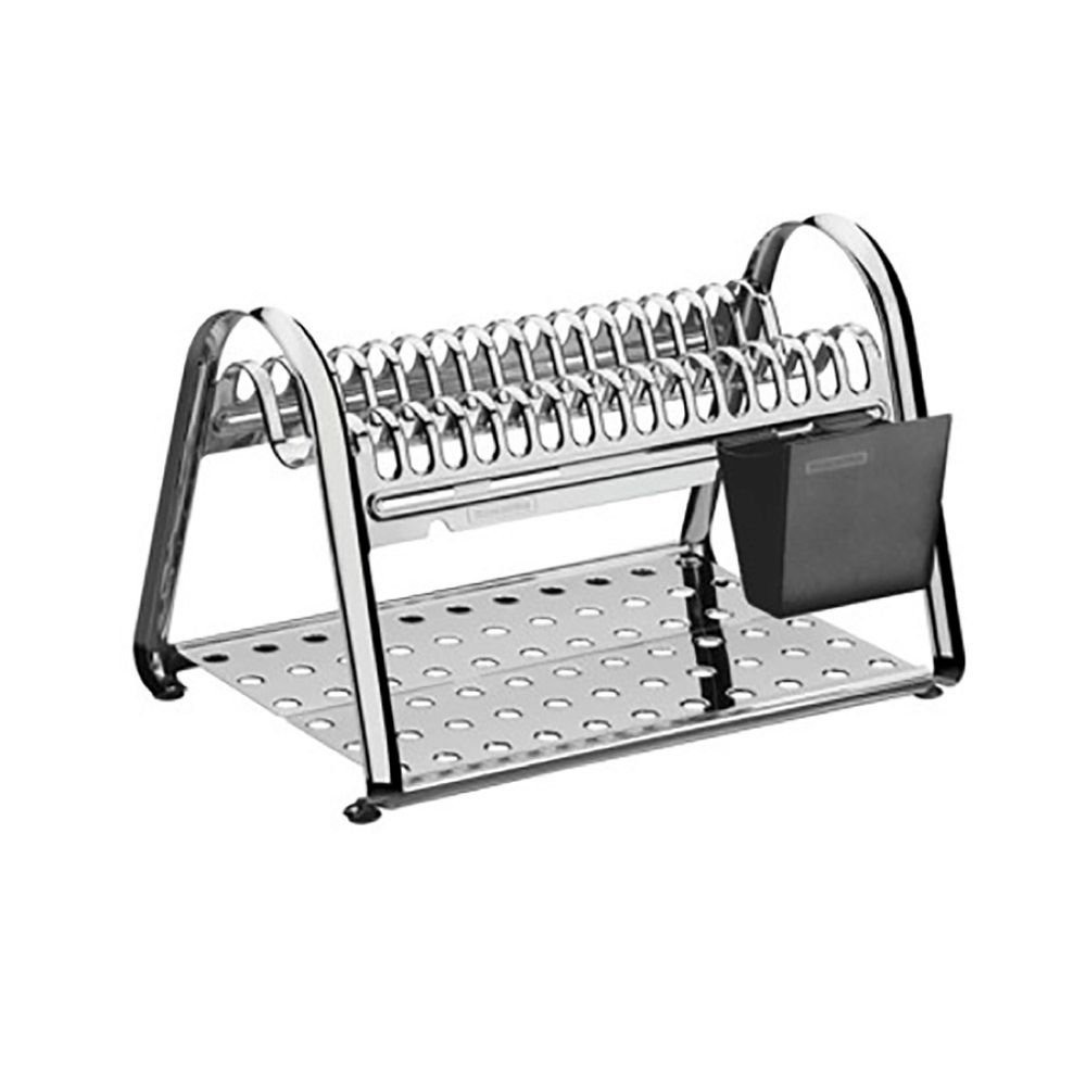 Escurridor De Platos Tramontina Ciclo Con Porta Cubiertos Negro