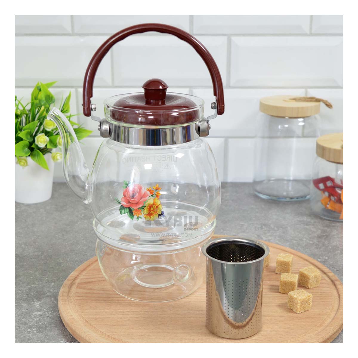 Jarra Duradera de 600 ml en Transparente Y+Papel de Regalo