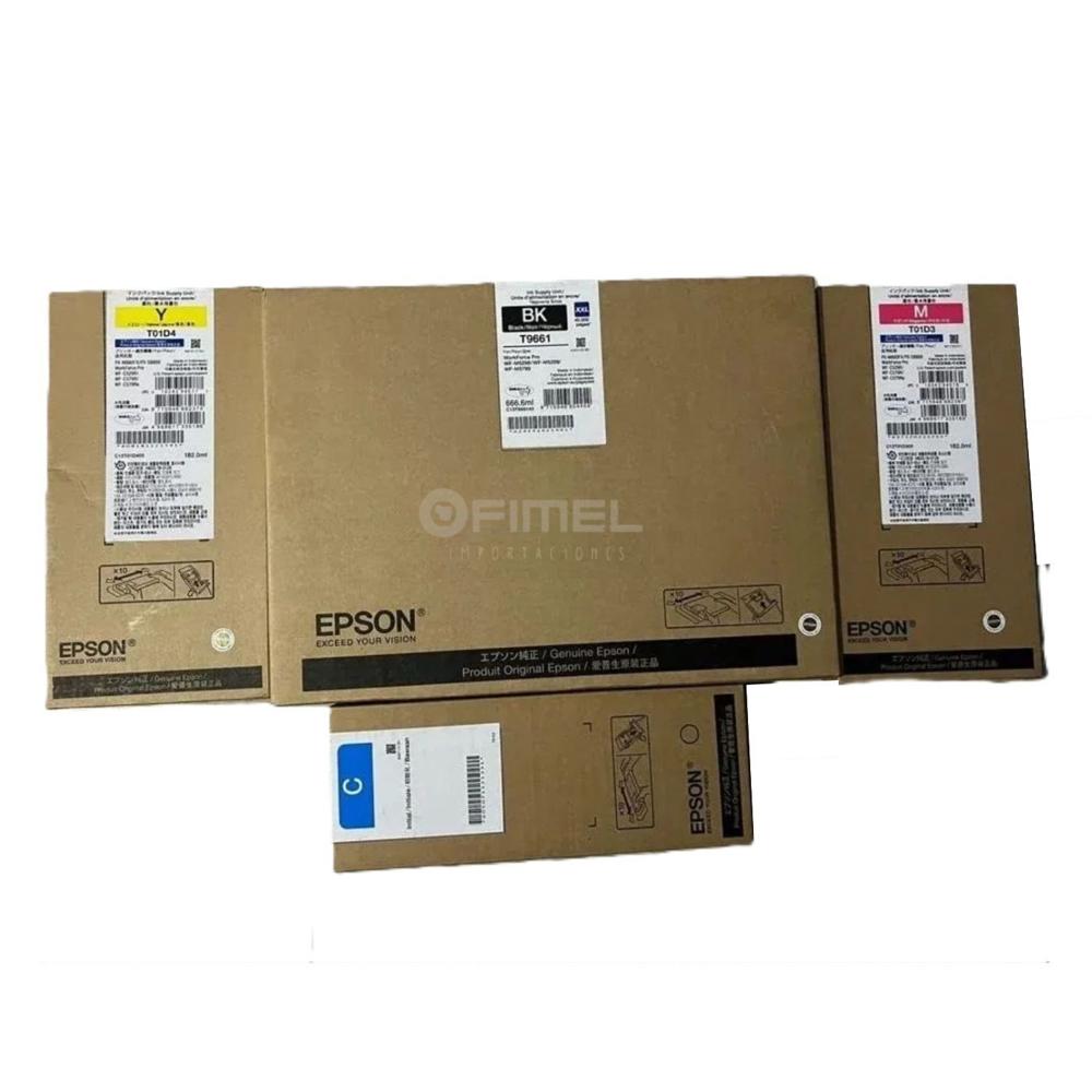 Kit Bolsa de Tinta T01D Cian Magenta Amarillo Negro