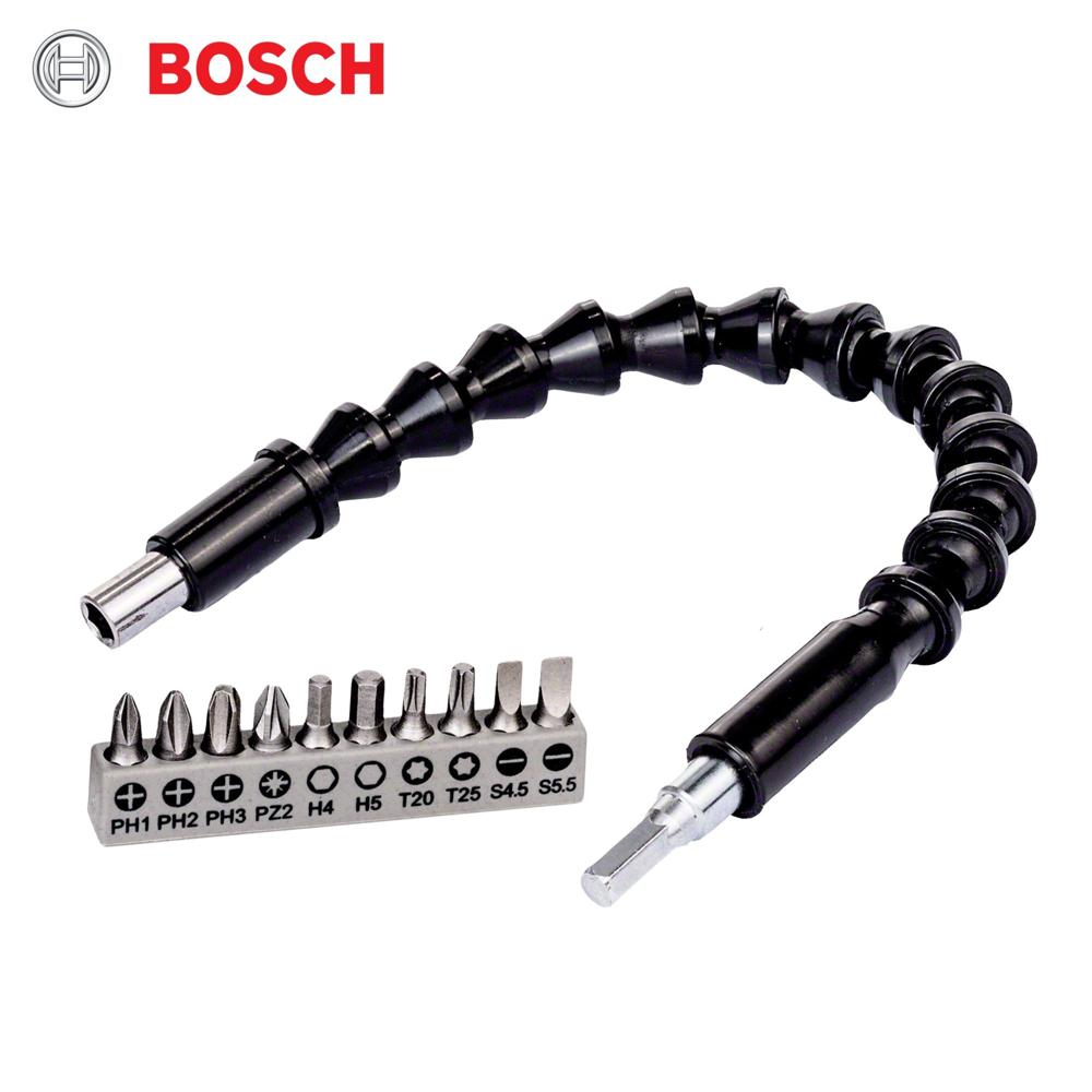 Set de puntas para atornillador + Extensión magnética flexible de 30 cm, 11 piezas