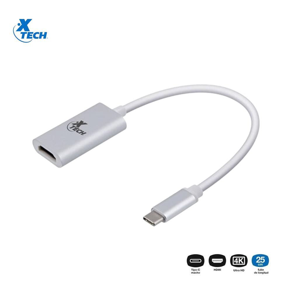 Adaptador Convertidor Para Video Xtc-540 Tipoc Macho A Hdmi Hembra 25 cm