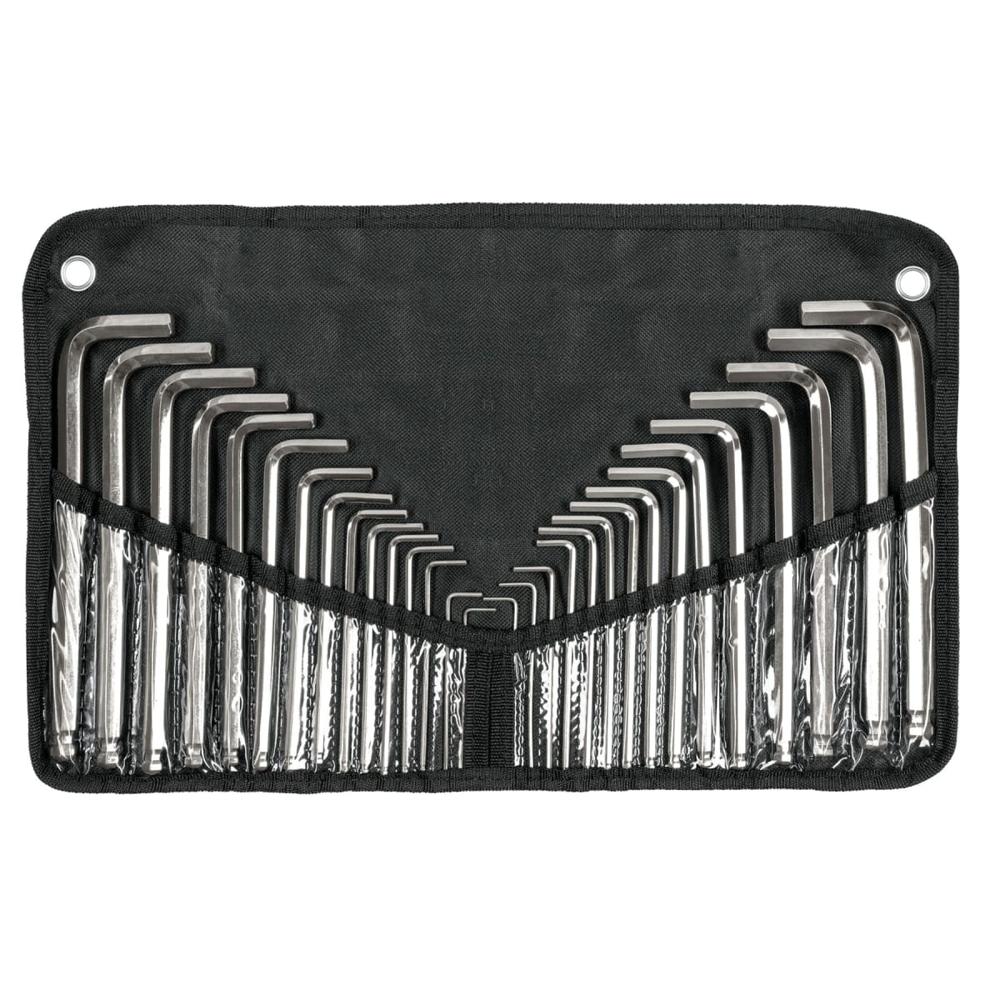 Juego 30 llaves allen largas std y mm punta bola, estuche Truper 15562
