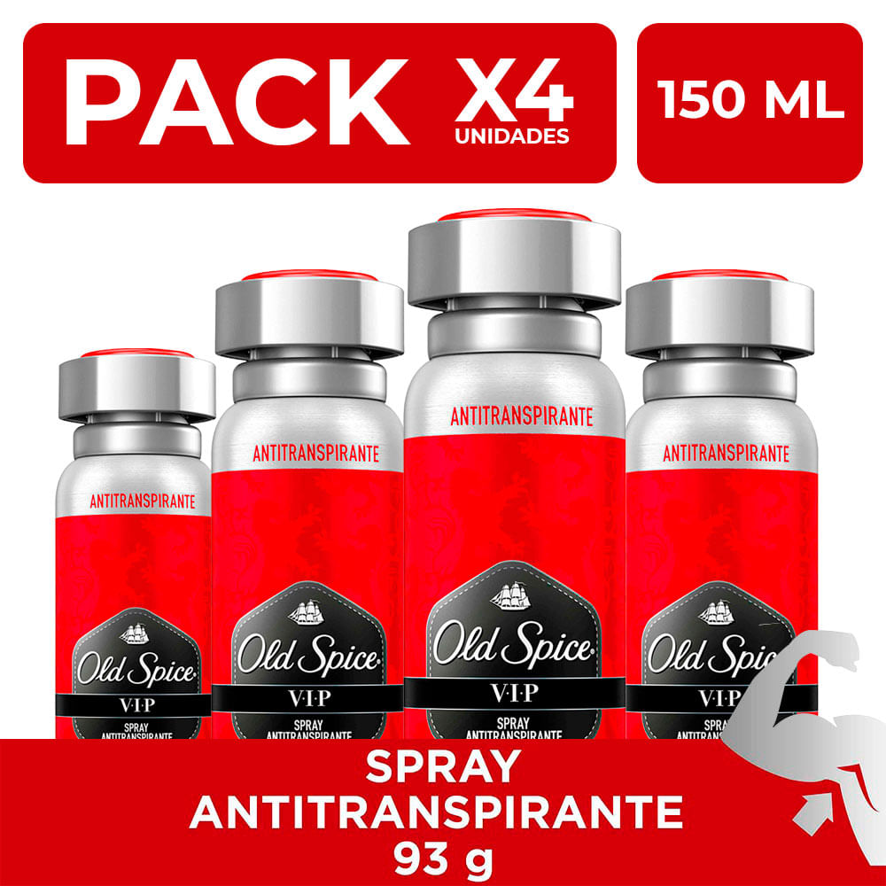 VIP Spray Antitranspirante Old Spice 150ml PackX4