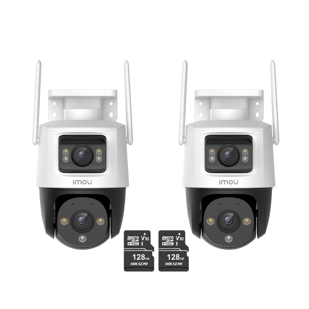 Kit 2 Cámara de Seguridad WiFi Imou Cruiser Dual 10MP + Micro SD 128GB 360° Exterior