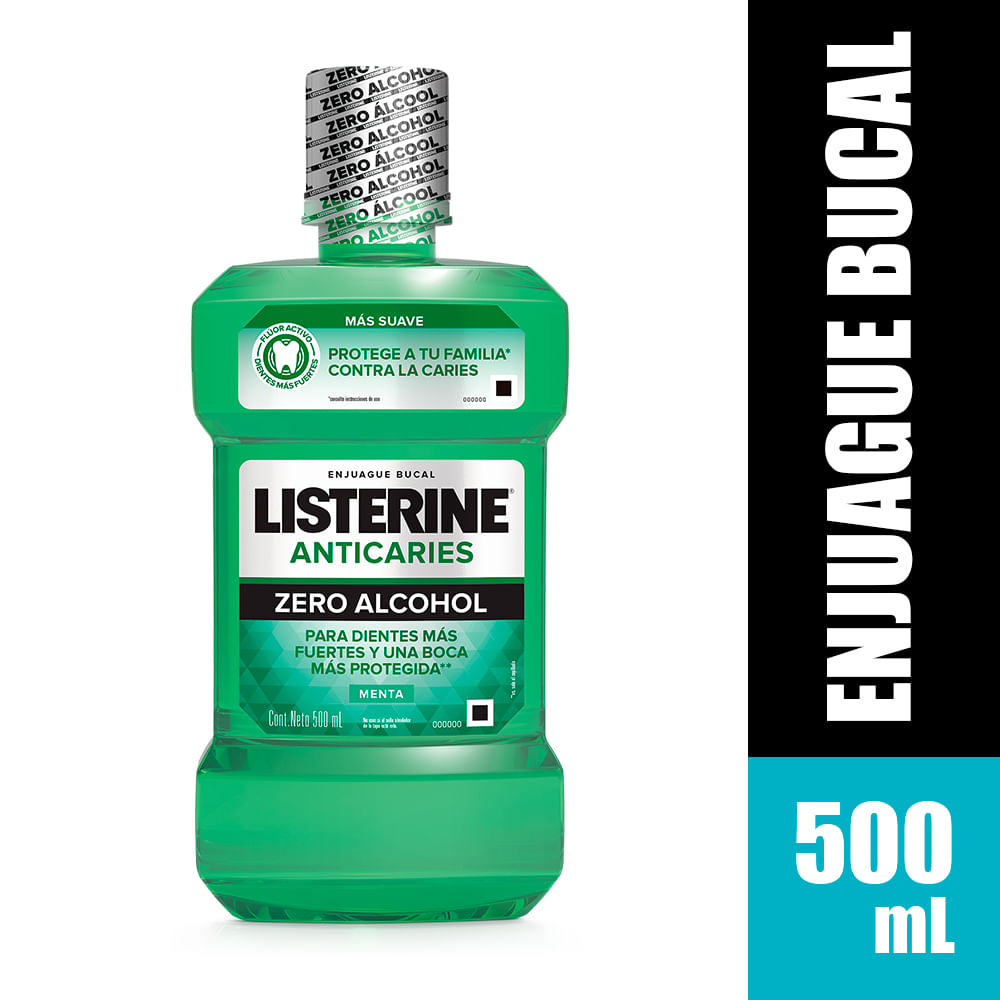 Enjuague Bucal Listerine Anticaries Zero Alcohol 500ml