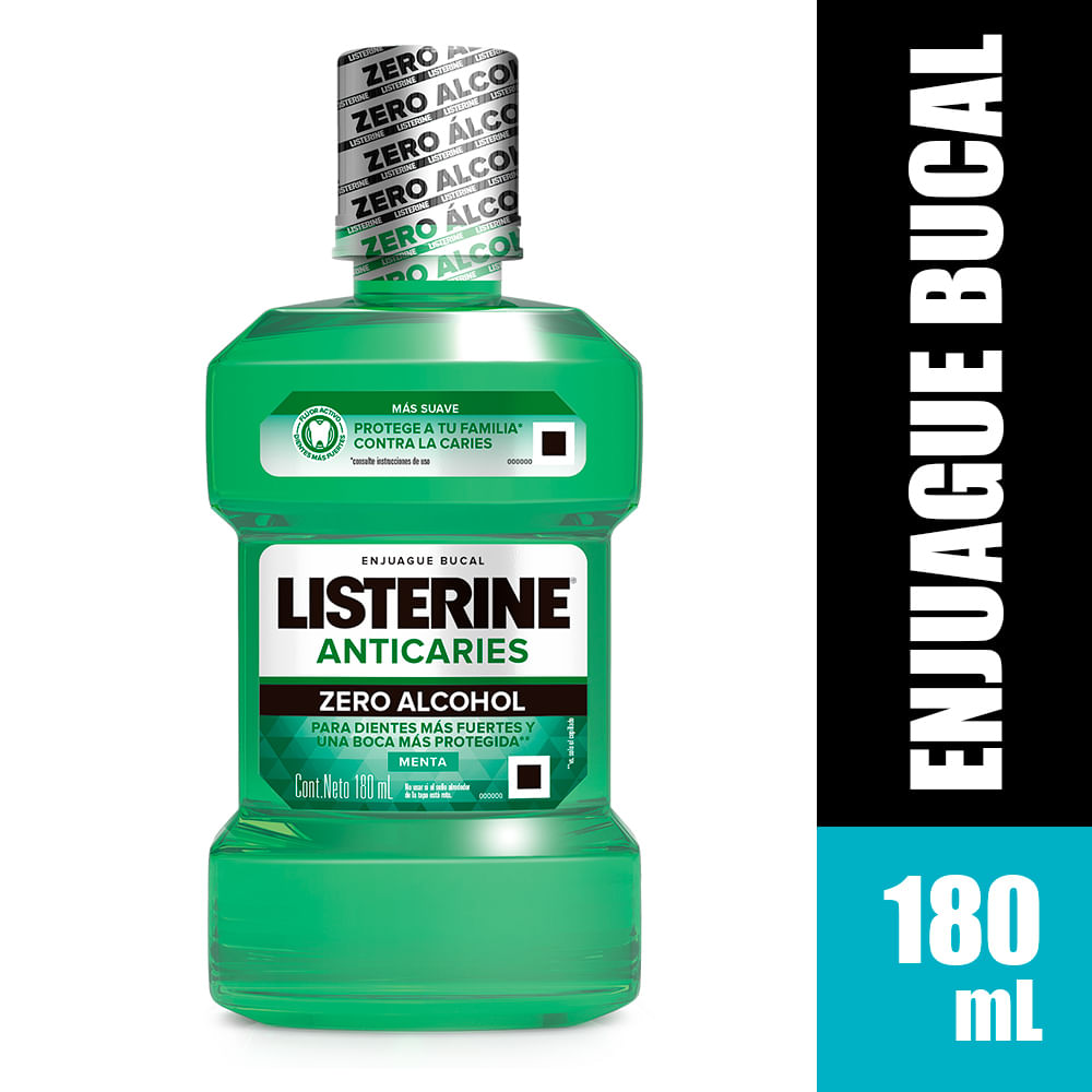 Enjuague Bucal Listerine Anticaries Zero Alcohol 180ml