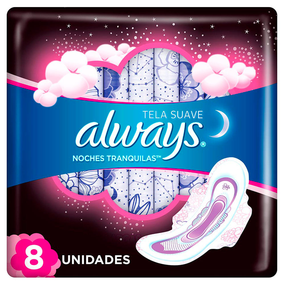 Toallas Higiénicas Always Noches Tranquilas Tela Suave 8 un