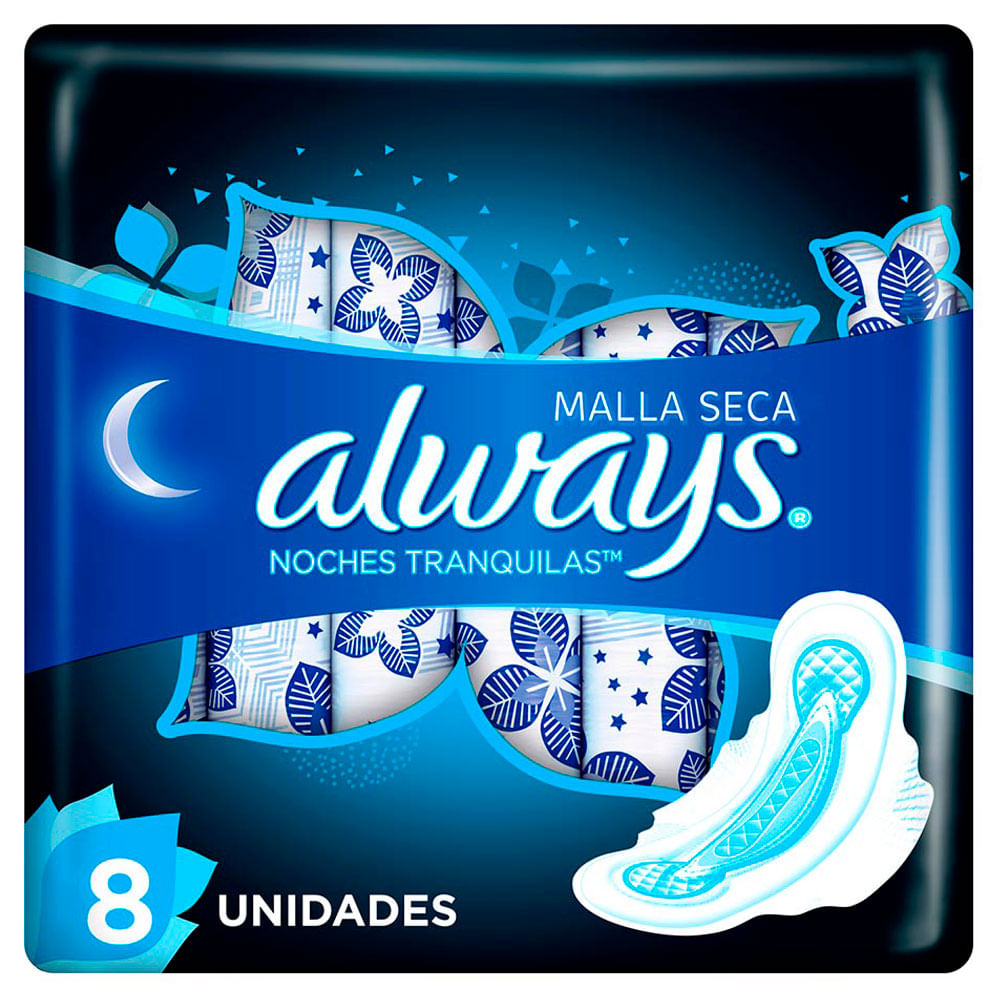 Toallas Higiénicas Always Noches Tranquilas Malla Seca 8un