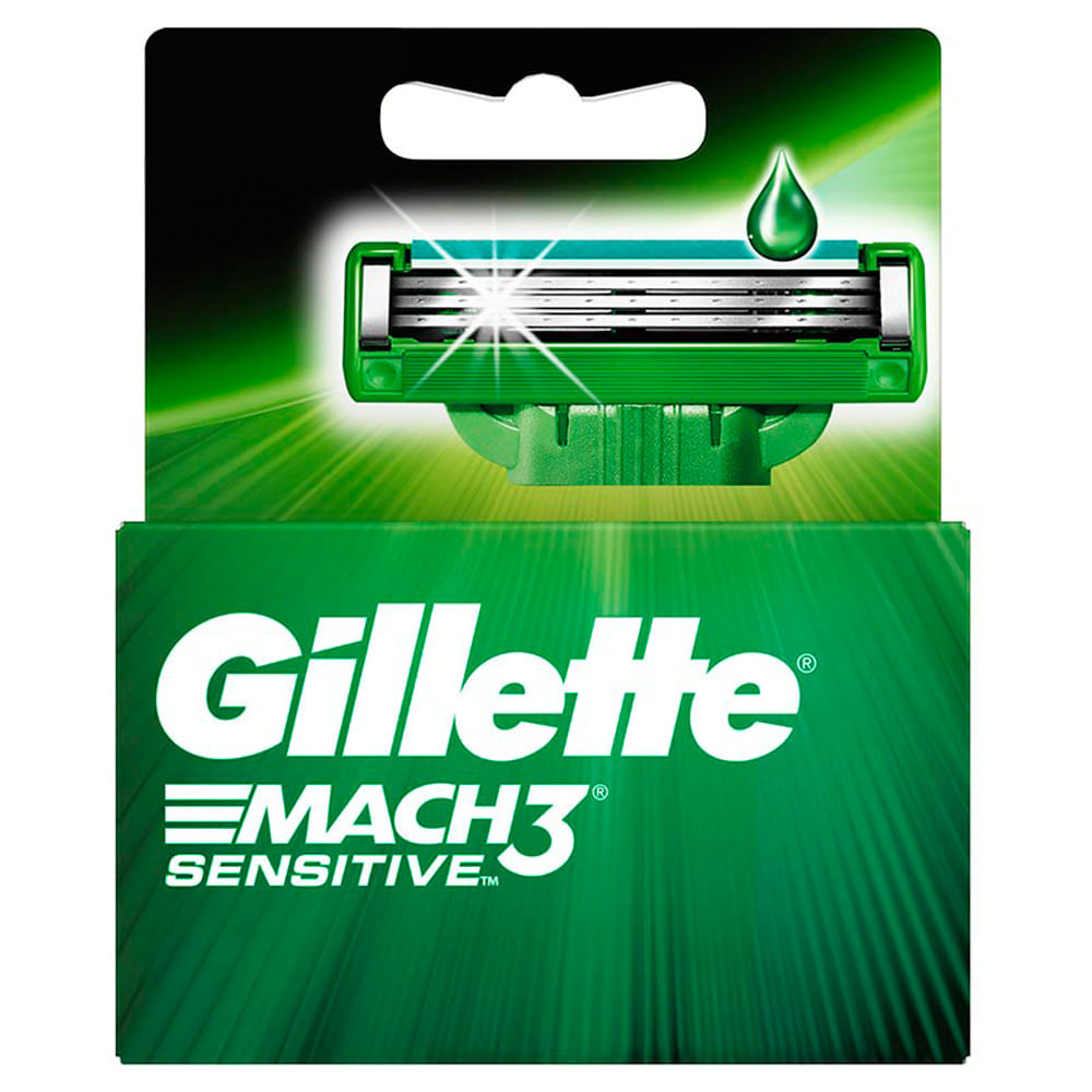 Mach3 Gillette Sensitve Cartuchos para Afeitar 4 unidades