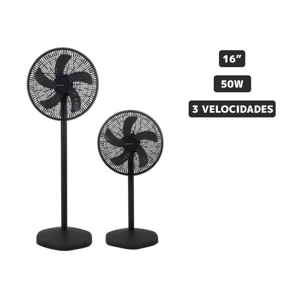 Ventilador Pedestal BLACKLINE 16"" ST1632-5 3In1 5 Aspas
