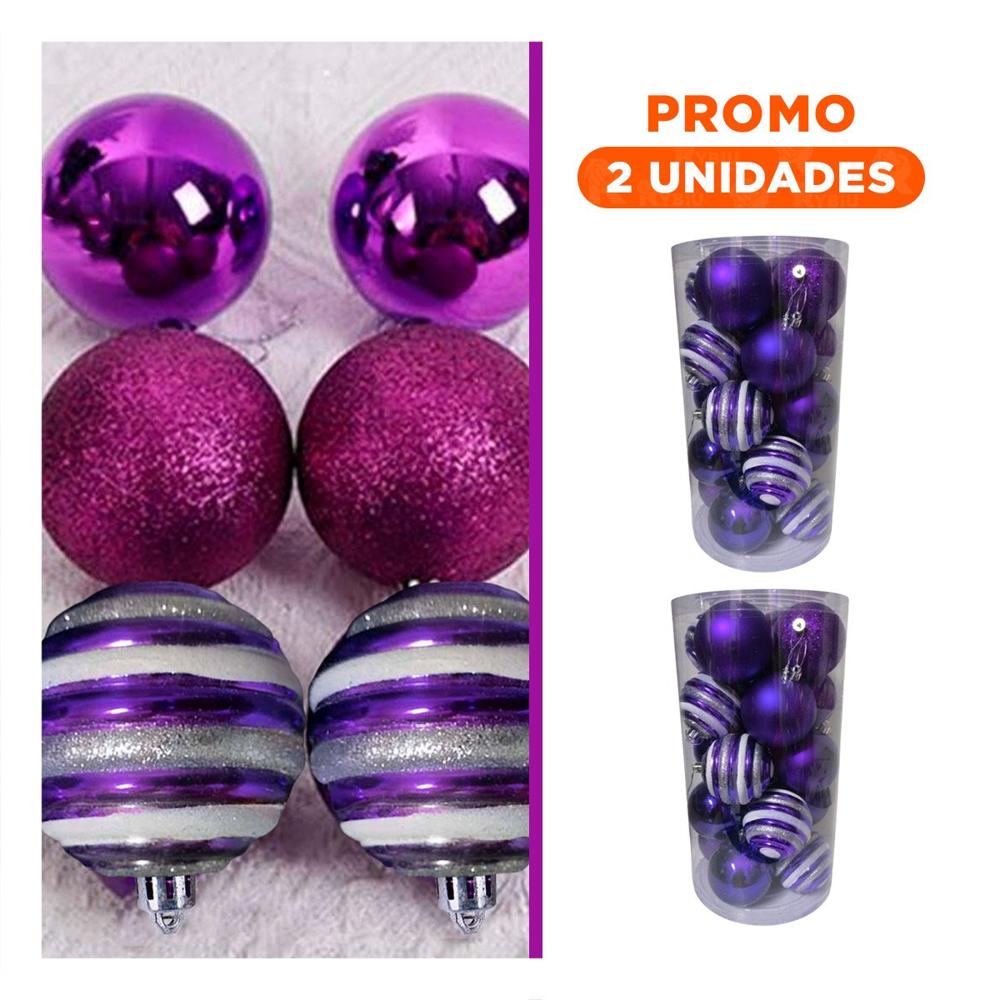 Pack2 Esferas Elegantes Navideñas en Morado