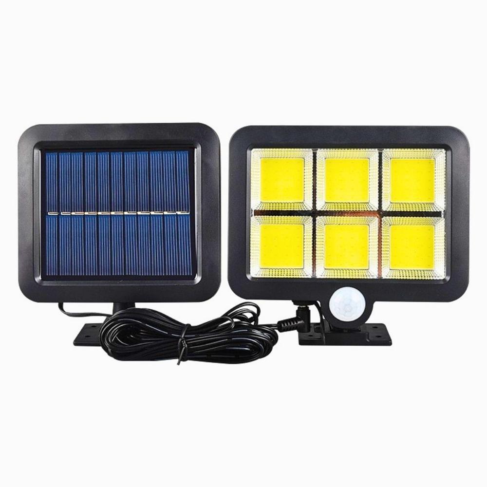 Foco Solar Exterior 120 LED con Sensor Movimiento, Panel 5m y Rotación SMT-F120