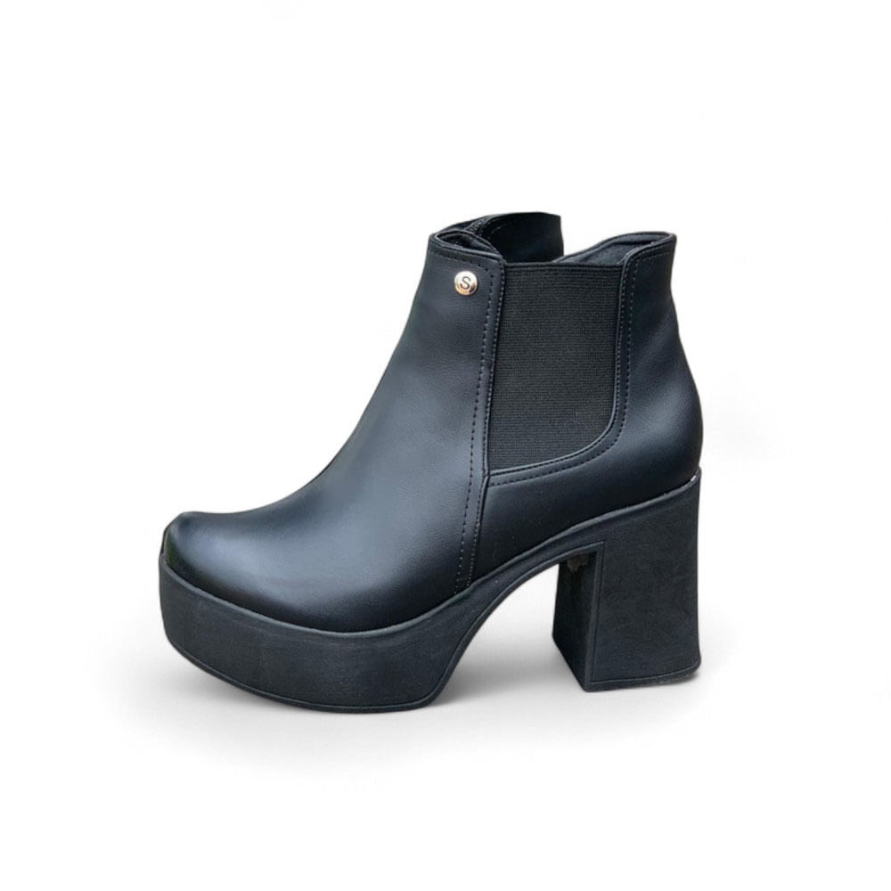 Botin Mujer Taco 9 Con Plataforma 2086L-60 Color Negro