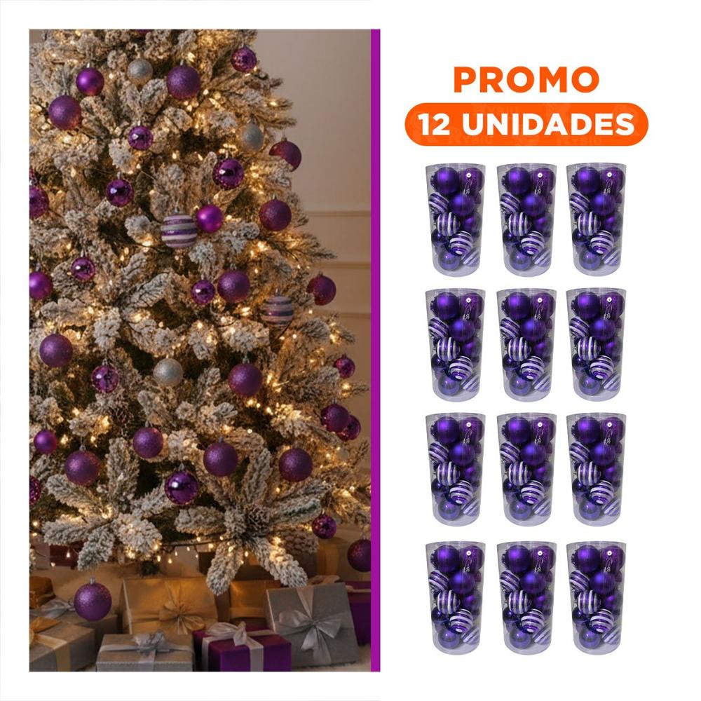 Pack12 Decoracion de Estilo Navidad Morado
