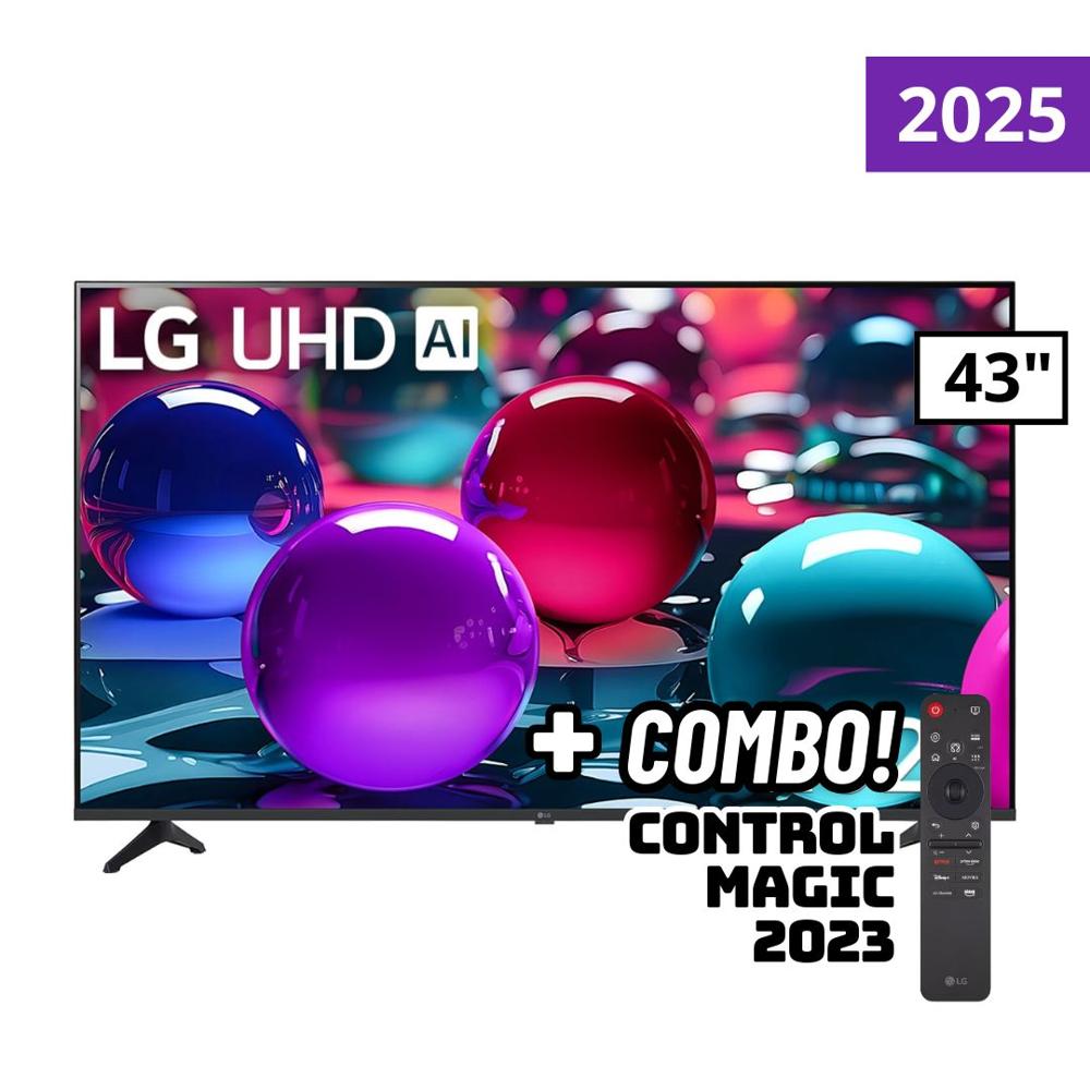 TELEVISOR LG 43 SMART TV THINQ AI WEBOS HUB 4K UHD LED 2025 - 43UA7300PSB + MAGIC REMOTE