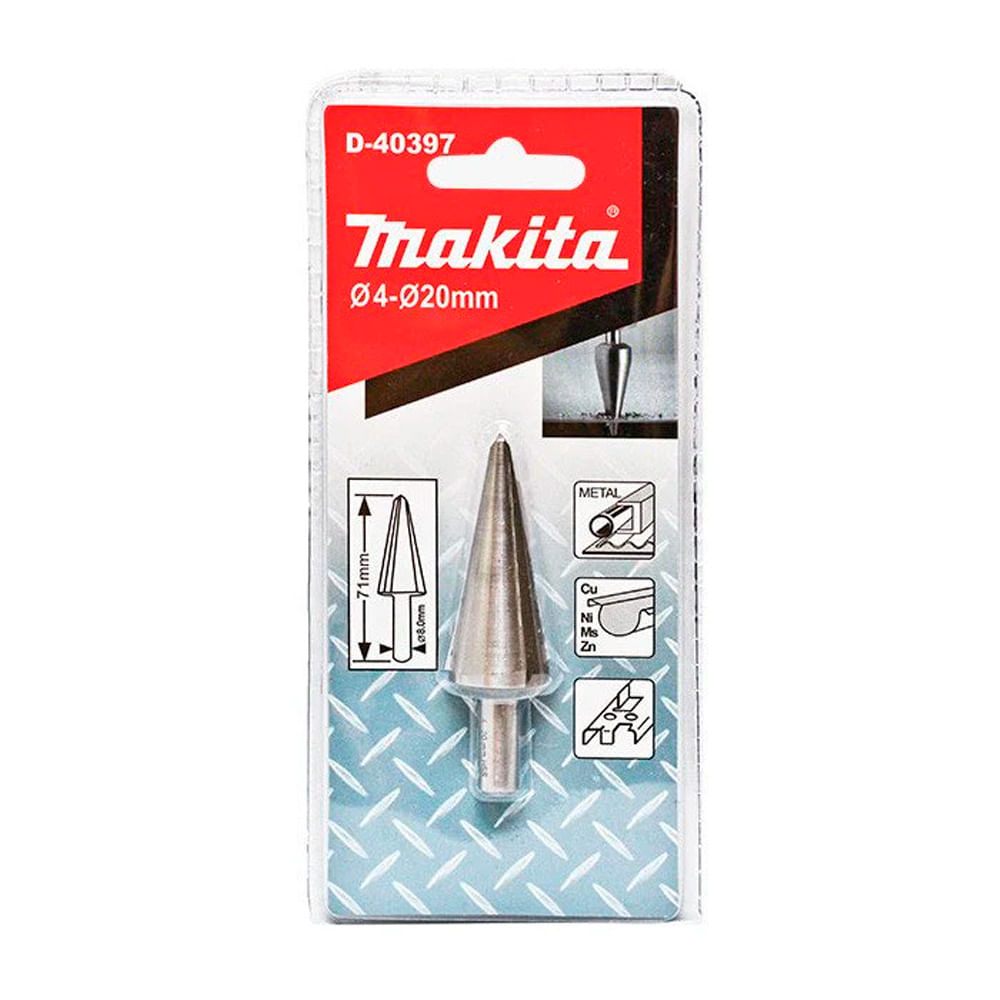 Broca Conica Recta Makita 4-20Mm.Vastago Triangular D-40397