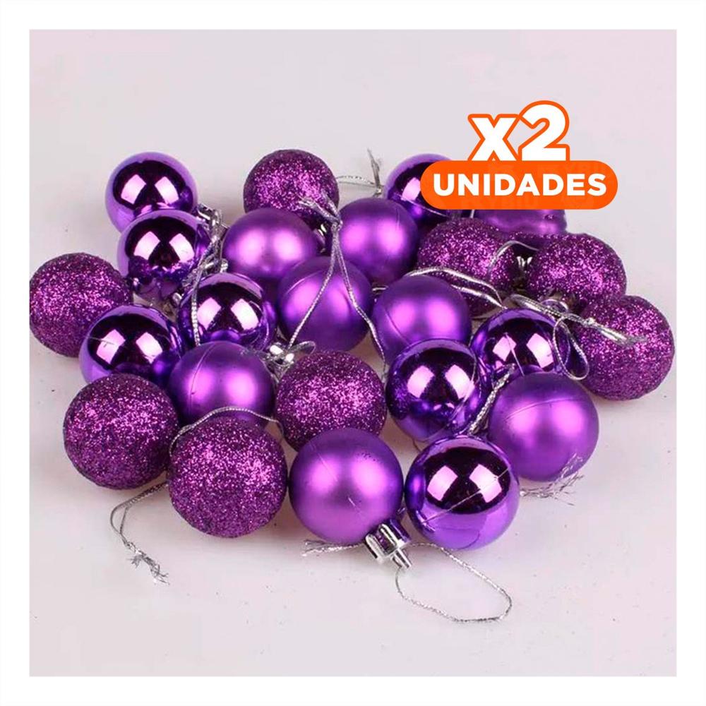 Pack2 Esferas con Toque Brillante Morado Y+Regalo Stickers