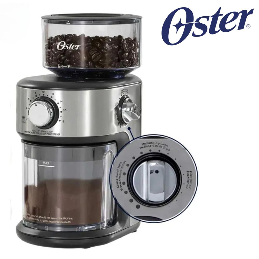 Molinillo de Cafe Oster BVSTBMH24 de Muelas con 18 Configuraciones de Molienda