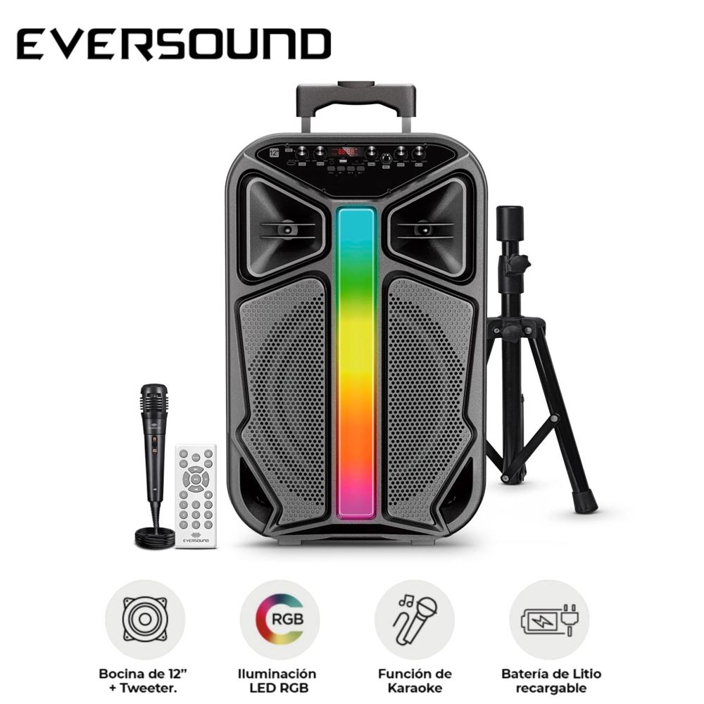 Parlante Portátil Eversound Lyrico EV 6000T Woofer de 12 pulgadas + Trípode