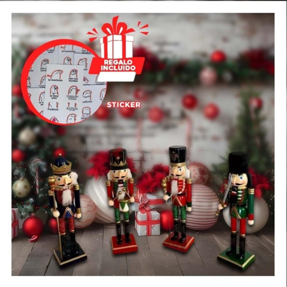 Cascanueces Decorativo y Colorido de Set 4 Y+Regalo Stickers