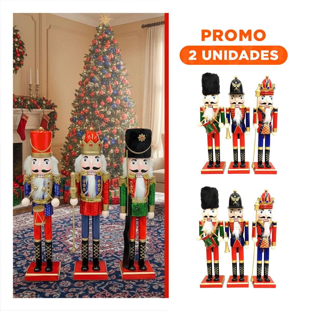 Pack2 Muñeco Cascanues Navideno Bonito para Mesa Set de 3