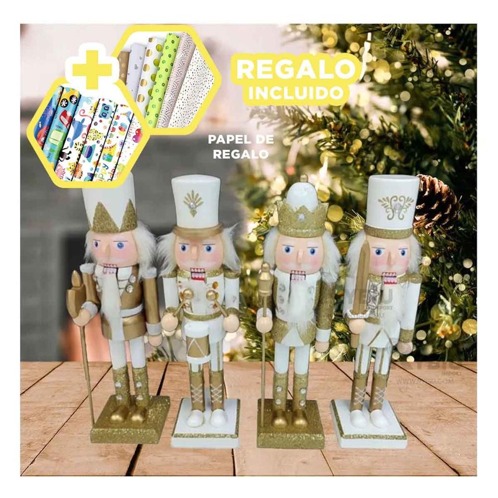 Cascanueces Elegantes Blanco y Dorado Y+Papel de Regalo