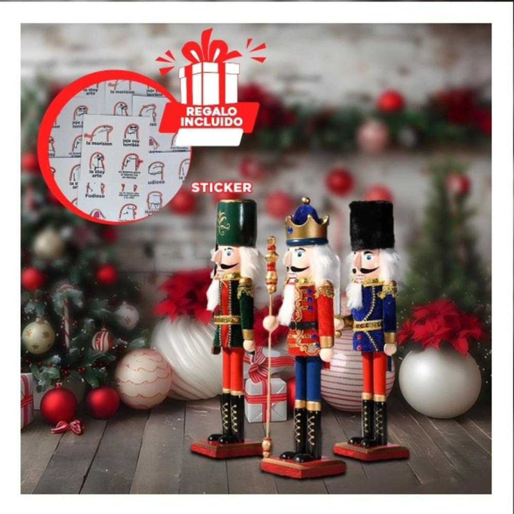 Cascanueces Decorativo y Colorido de Set 3 Y+Regalo Stickers