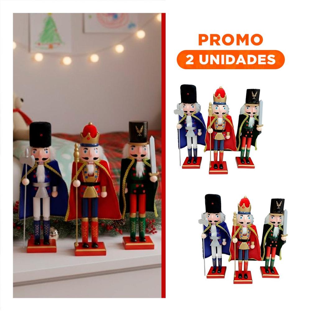 Pack2 Cascanueces Festivo de Set 3 Multicolor