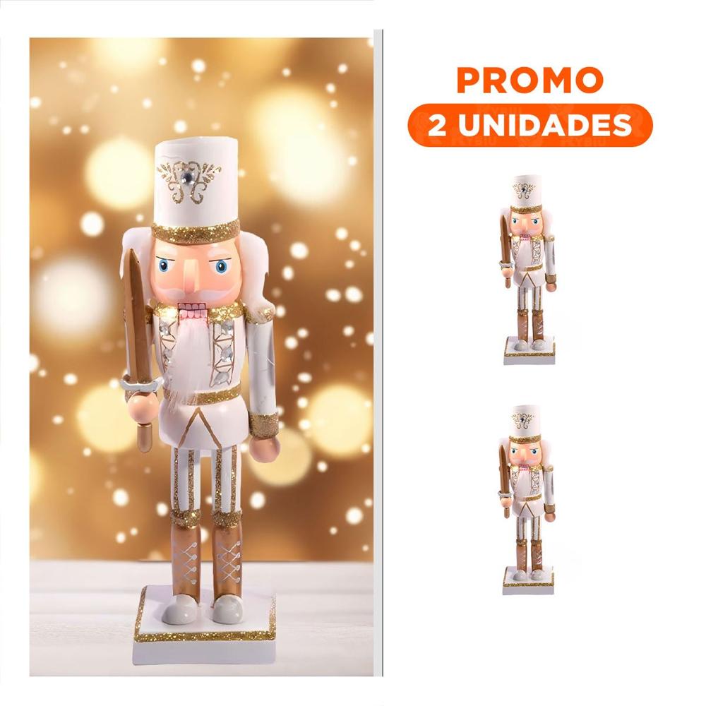 Pack2 Cascanueces para Celebracion Navidena de Color Blanco