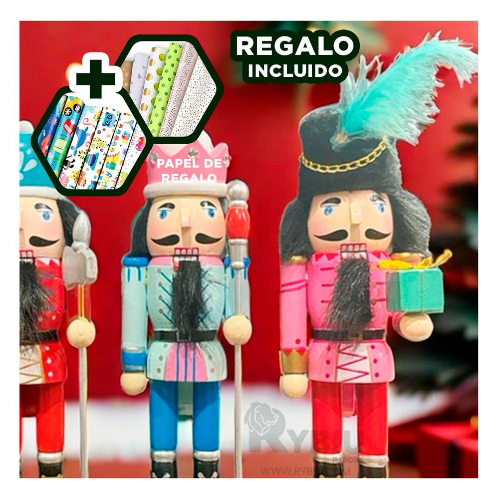 Cascanuez para Navidad Tono Multicolor Y+Papel de Regalo