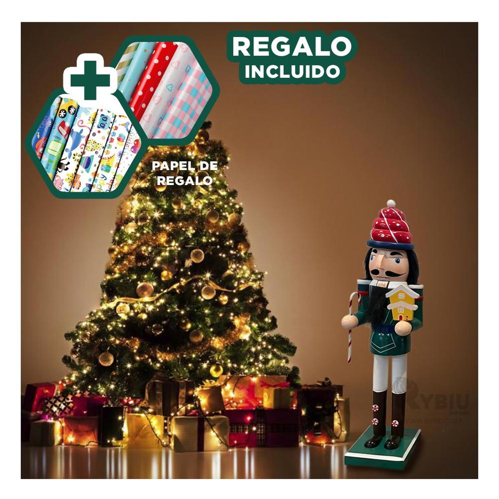 Cascanuez Navideño en Color Multicolor Y+Papel de Regalo