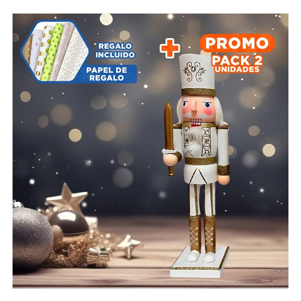 Pack2 Cascanueces Clasico de Color Blanco Y+Papel de Regalo