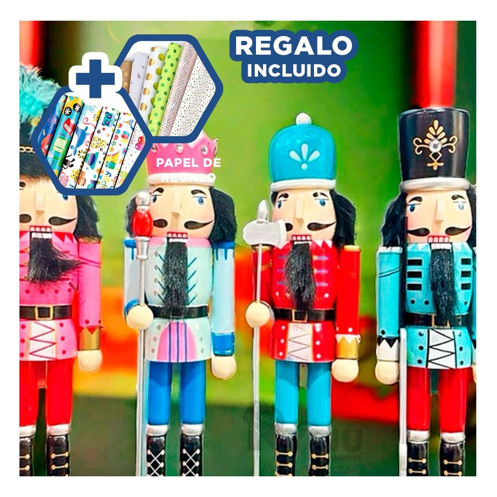 Cascanueces para Navidad Tono Multicolor Y+Papel de Regalo