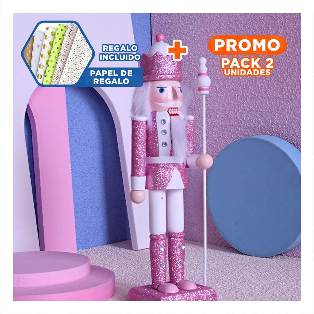 Pack2 Cascanuez para Navidad RosaBlan Y+Papel de Regalo