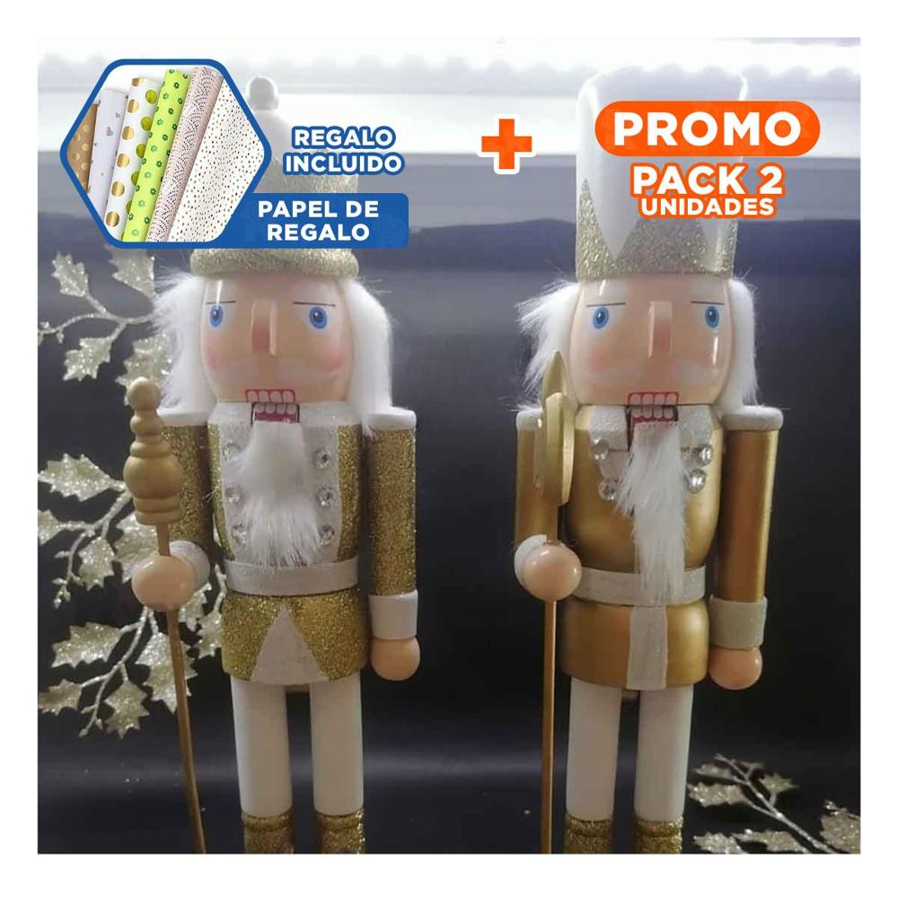 Pack2 Cascanuez Elegante en Blanco Y+Papel de Regalo