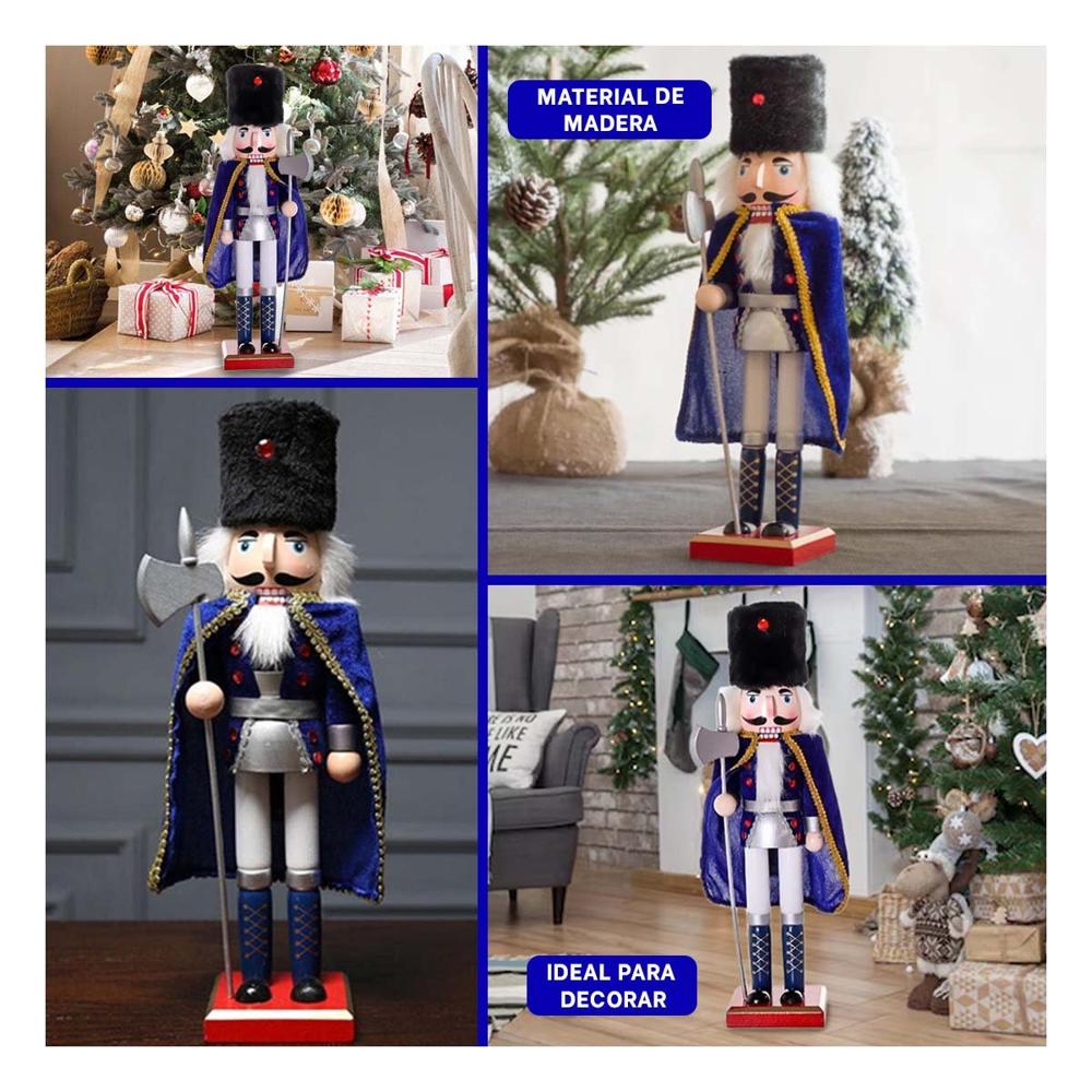 Cascanuez con Sombrero Peluche, Capa y Hacha Ceremonial Azul