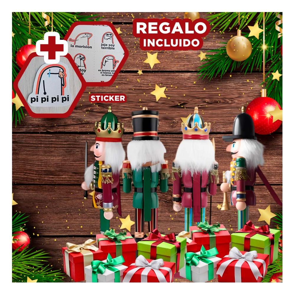 Cascanueces Elegante de Navidad en Guinda Y+Regalo Stickers