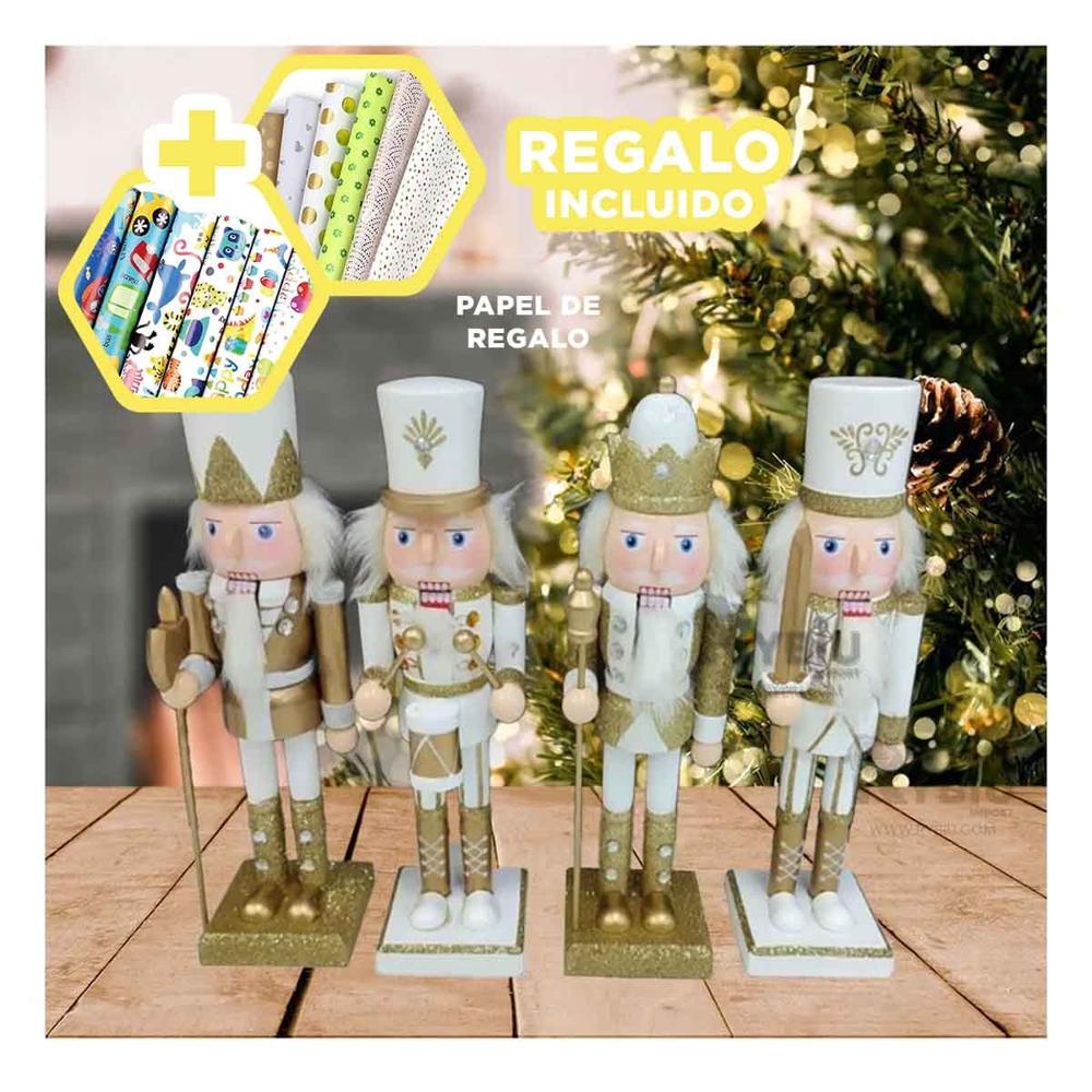 Cascanuez Clasico y Elegante en Blanco Y+Papel de Regalo