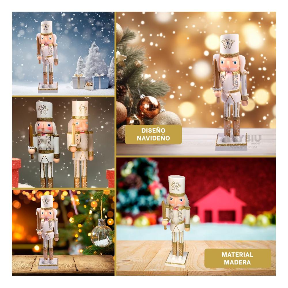 Cascanueces para Celebracion Navidena de Color Blanco