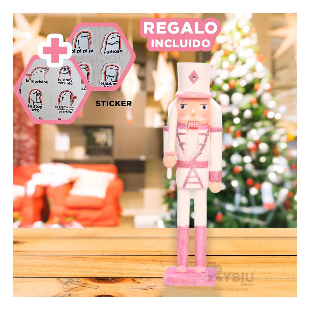 Cascanuez de Decoracion en Rosa y Blanco Y+Regalo Stickers
