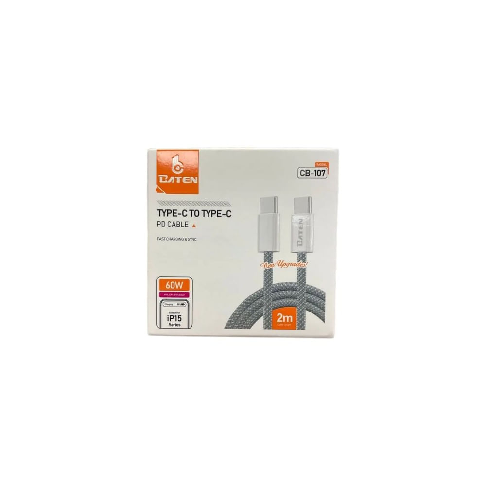 BATEN CABLE 60W C-A-C CARGA RAPIDA 2MT REFORZADO