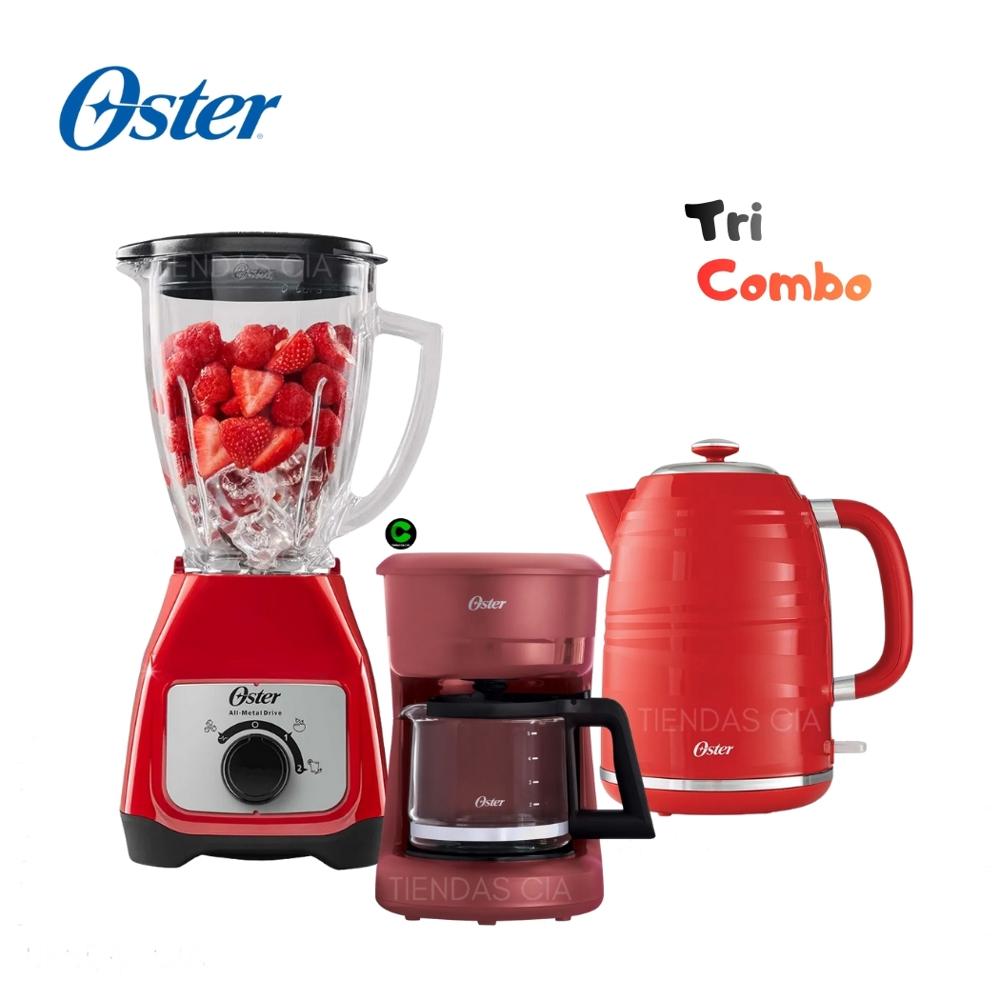 TriPack Oster Licuadora 1.5 L - Cafetera BVSTDCS51R y Hervidor 1.7 L