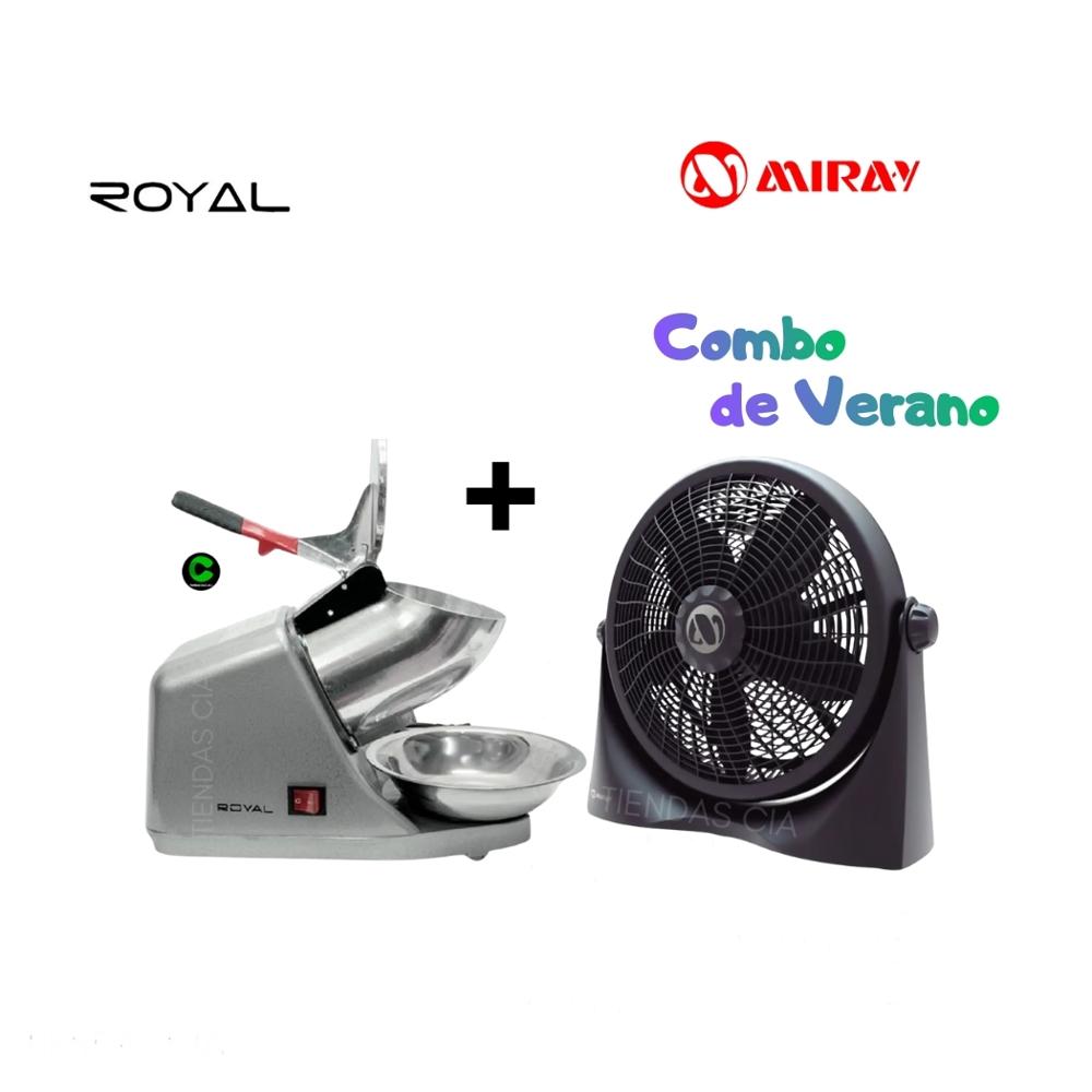 Combo Maquina Raspadillera Eléctrica RY-300BD ROYAL y Ventilador