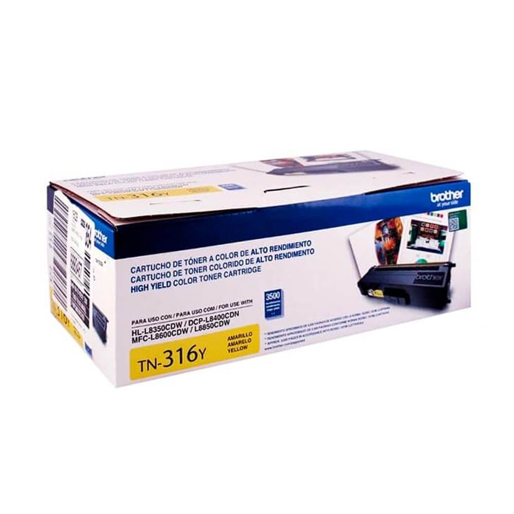 Toner Brother TN316Y Amarillo 3500 Páginas Compatible HL L8350 MFC L8850